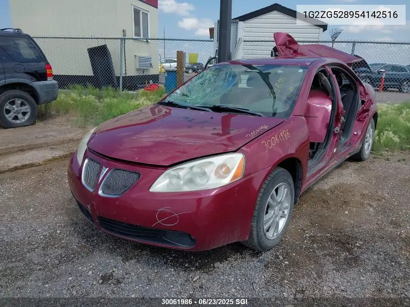 2005 Pontiac G6 VIN: 1G2ZG528954142516 Lot: 30061986