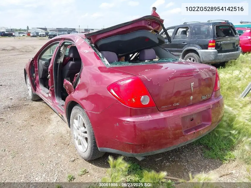 2005 Pontiac G6 VIN: 1G2ZG528954142516 Lot: 30061986