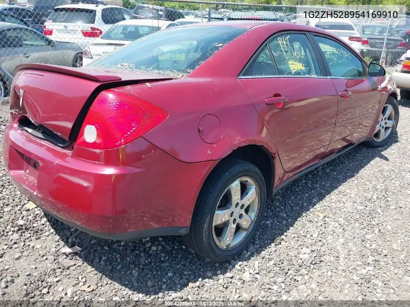2005 Pontiac G6 Gt VIN: 1G2ZH528954169910 Lot: 42250665
