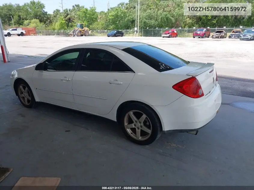 2006 Pontiac G6 Gt VIN: 1G2ZH578064159972 Lot: 42213117