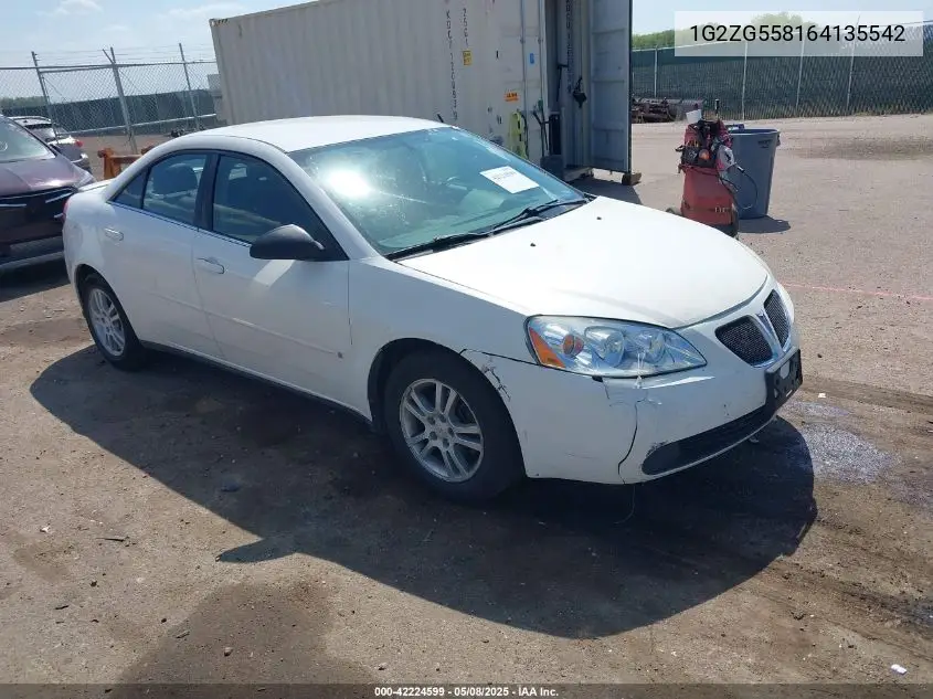 2006 Pontiac G6 VIN: 1G2ZG558164135542 Lot: 42224599