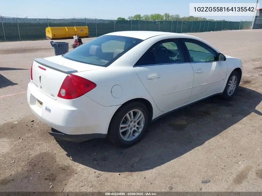 2006 Pontiac G6 VIN: 1G2ZG558164135542 Lot: 42224599