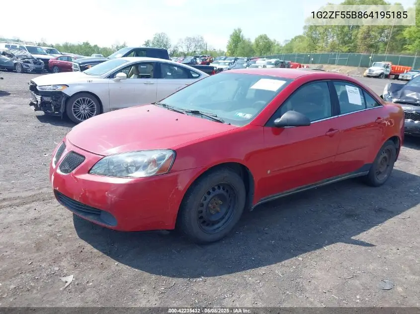 2006 Pontiac G6 VIN: 1G2ZF55B864195185 Lot: 42235432