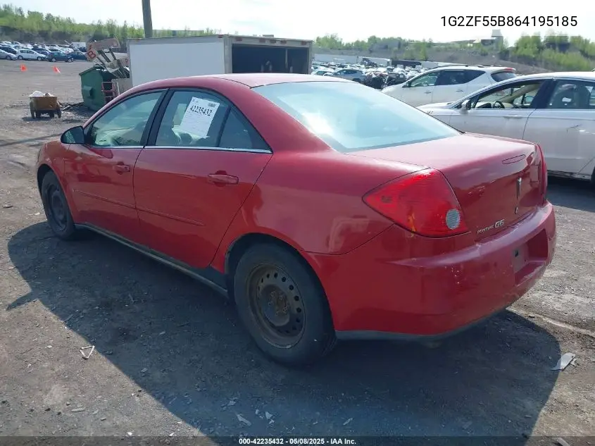2006 Pontiac G6 VIN: 1G2ZF55B864195185 Lot: 42235432
