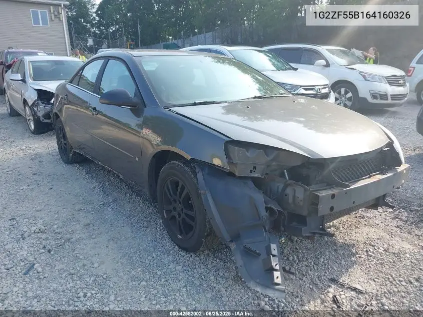2006 Pontiac G6 VIN: 1G2ZF55B164160326 Lot: 42582002