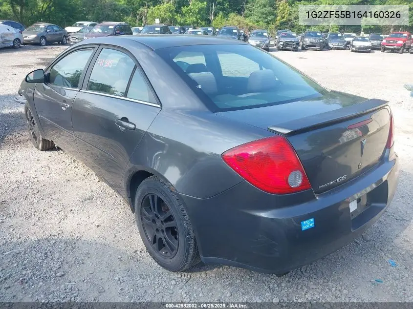 2006 Pontiac G6 VIN: 1G2ZF55B164160326 Lot: 42582002