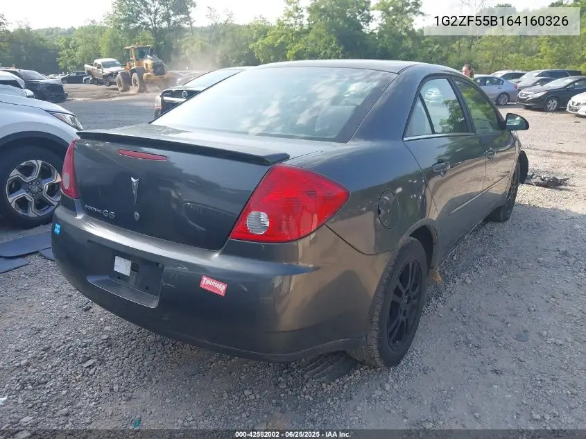 2006 Pontiac G6 VIN: 1G2ZF55B164160326 Lot: 42582002