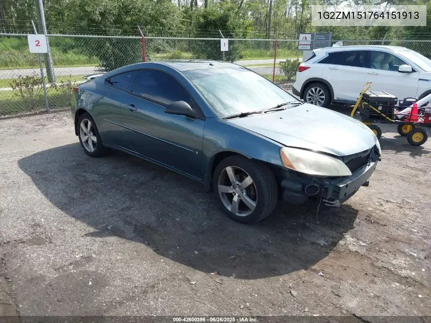 2006 Pontiac G6 Gtp VIN: 1G2ZM151764151913 Lot: 42600396