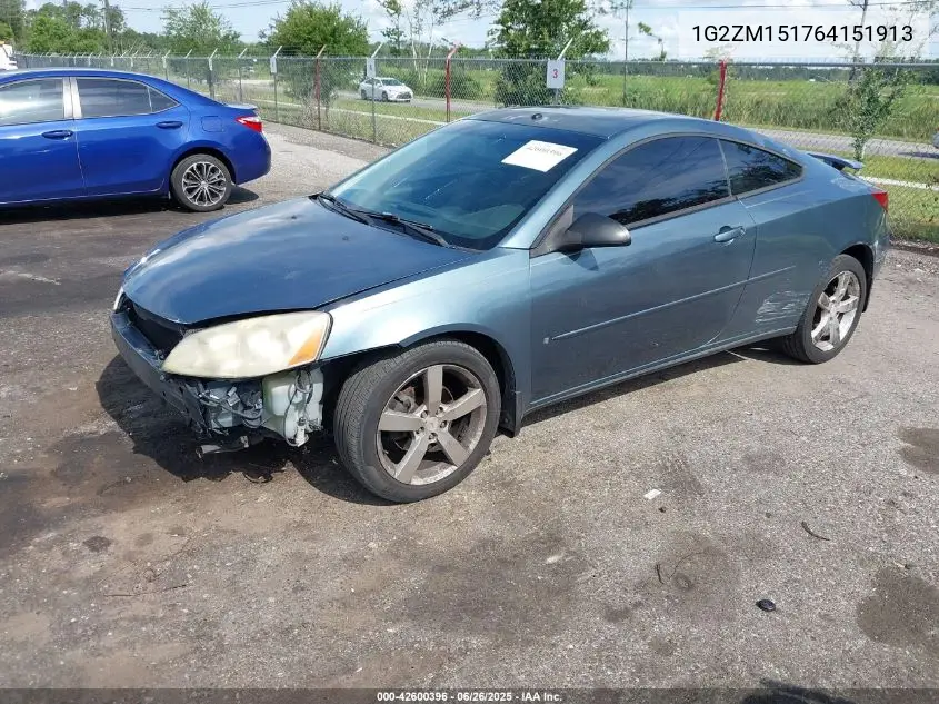 2006 Pontiac G6 Gtp VIN: 1G2ZM151764151913 Lot: 42600396