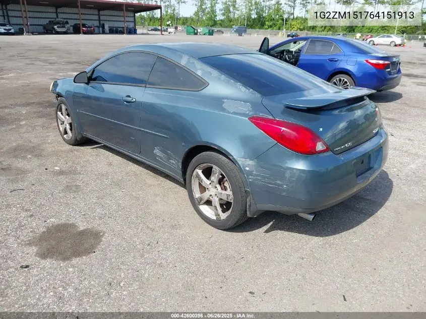 2006 Pontiac G6 Gtp VIN: 1G2ZM151764151913 Lot: 42600396