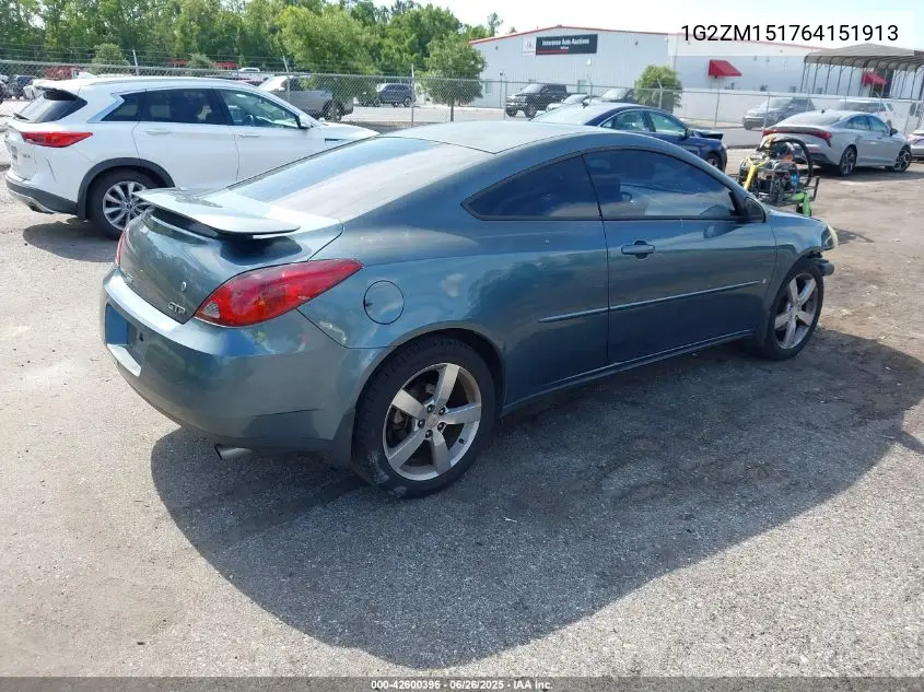 2006 Pontiac G6 Gtp VIN: 1G2ZM151764151913 Lot: 42600396