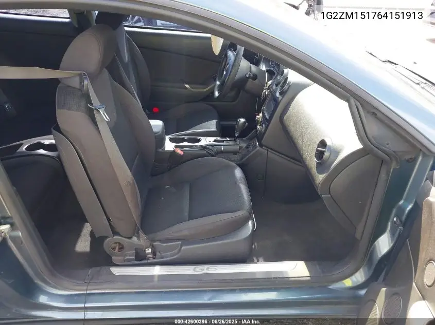 2006 Pontiac G6 Gtp VIN: 1G2ZM151764151913 Lot: 42600396