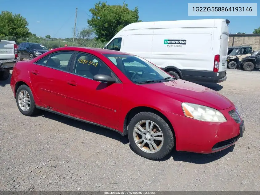 2006 Pontiac G6 VIN: 1G2ZG558864193146 Lot: 42803725