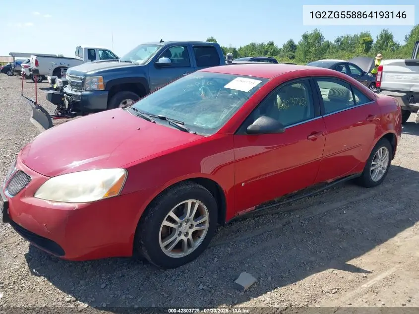 2006 Pontiac G6 VIN: 1G2ZG558864193146 Lot: 42803725