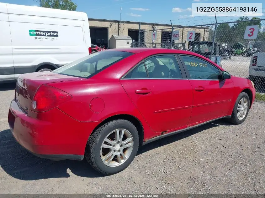 2006 Pontiac G6 VIN: 1G2ZG558864193146 Lot: 42803725