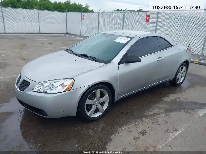 2007 Pontiac G6 Gt VIN: 1G2ZH351574117440 Lot: 42178227
