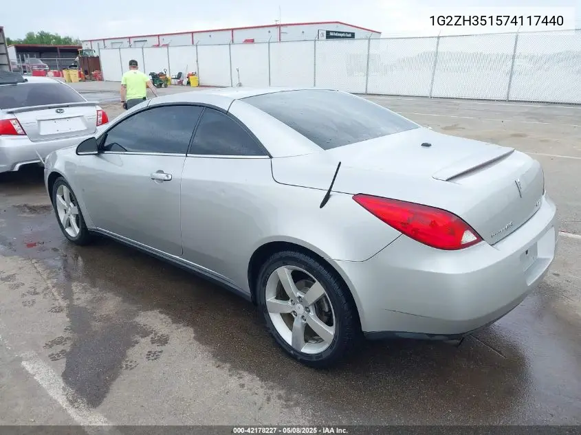 2007 Pontiac G6 Gt VIN: 1G2ZH351574117440 Lot: 42178227