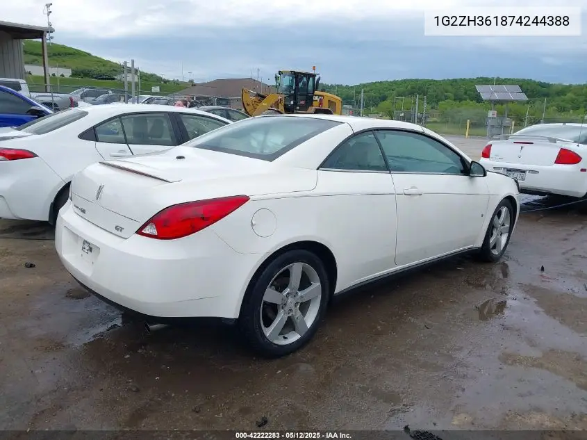 2007 Pontiac G6 Gt VIN: 1G2ZH361874244388 Lot: 42222283