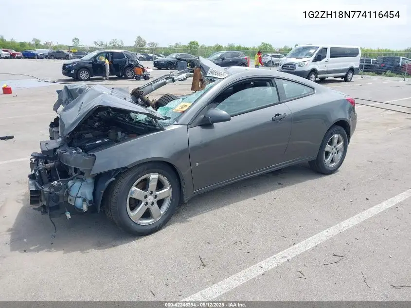 2007 Pontiac G6 Gt VIN: 1G2ZH18N774116454 Lot: 42245394