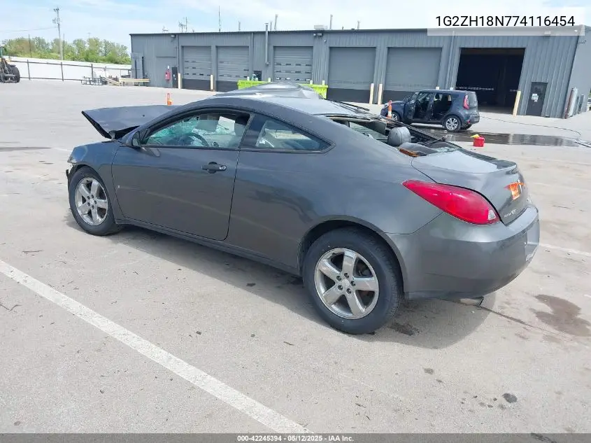 2007 Pontiac G6 Gt VIN: 1G2ZH18N774116454 Lot: 42245394