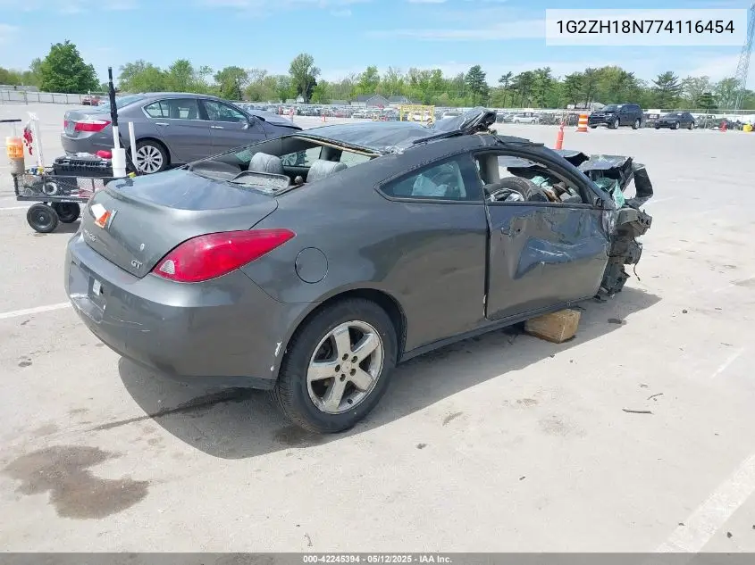 2007 Pontiac G6 Gt VIN: 1G2ZH18N774116454 Lot: 42245394