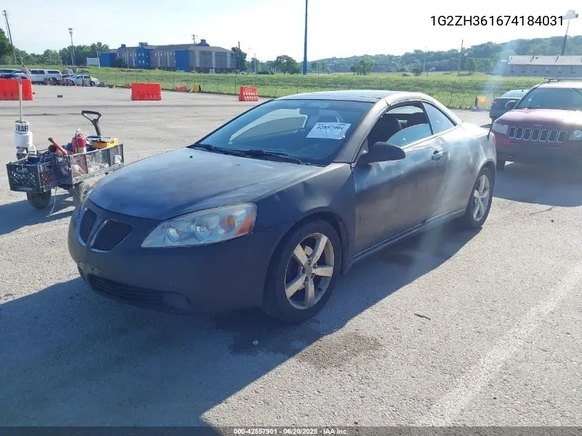 2007 Pontiac G6 Gt VIN: 1G2ZH361674184031 Lot: 42557901
