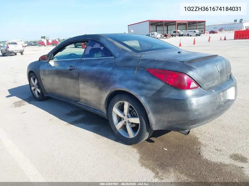 2007 Pontiac G6 Gt VIN: 1G2ZH361674184031 Lot: 42557901