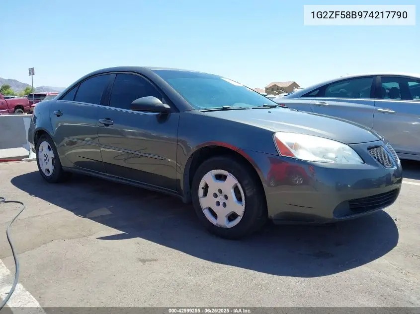 2007 Pontiac G6 Value Leader VIN: 1G2ZF58B974217790 Lot: 42599255