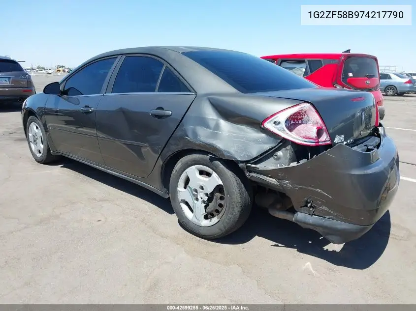 2007 Pontiac G6 Value Leader VIN: 1G2ZF58B974217790 Lot: 42599255