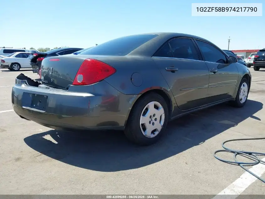 2007 Pontiac G6 Value Leader VIN: 1G2ZF58B974217790 Lot: 42599255