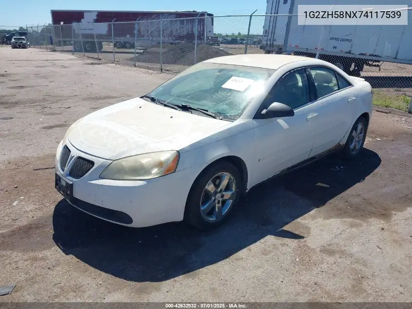 2007 Pontiac G6 Gt VIN: 1G2ZH58NX74117539 Lot: 42632932