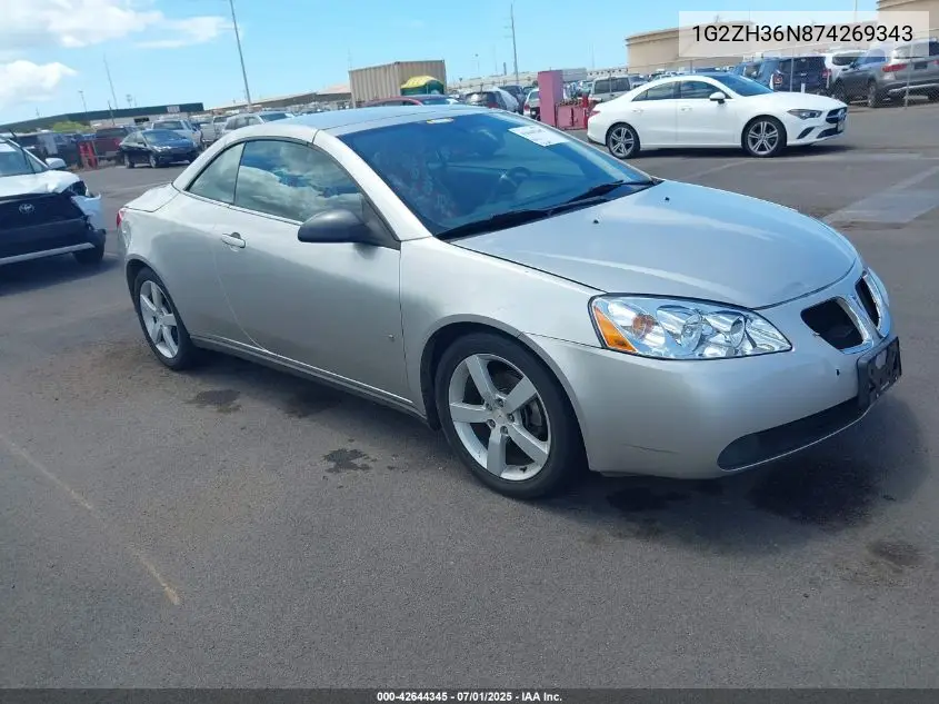 2007 Pontiac G6 Gt VIN: 1G2ZH36N874269343 Lot: 42644345