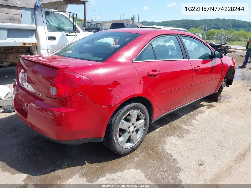 2007 Pontiac G6 Gt VIN: 1G2ZH57N774228244 Lot: 42801677