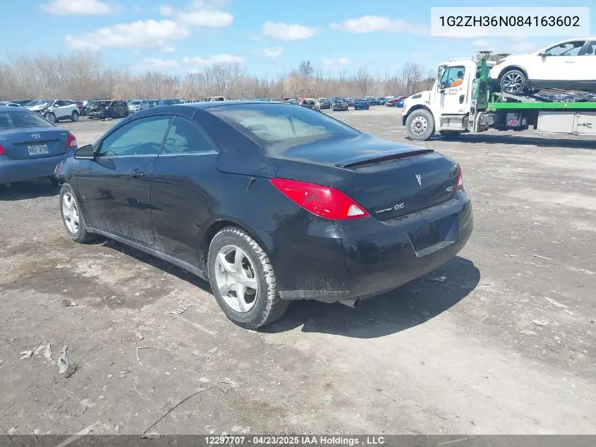 2008 Pontiac G6 Gt VIN: 1G2ZH36N084163602 Lot: 12297707