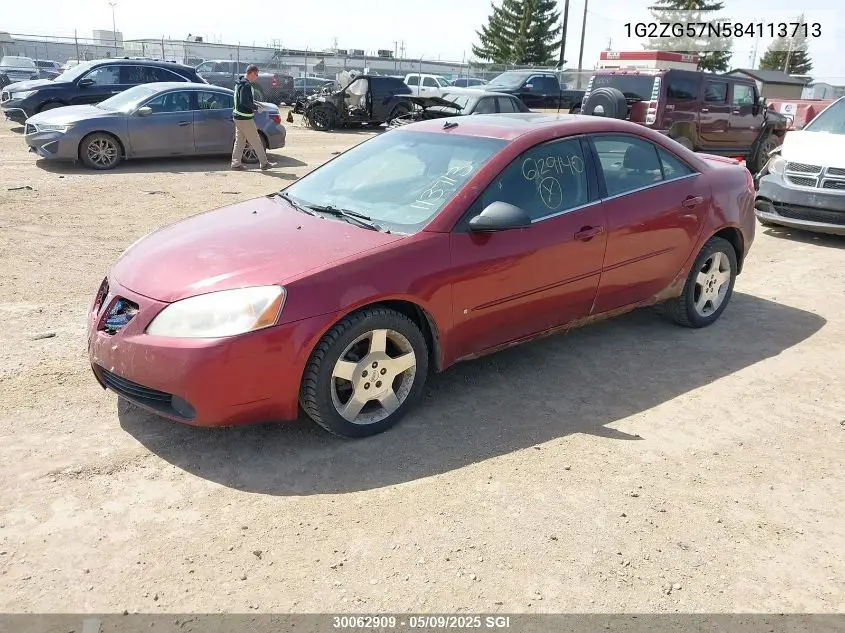 2008 Pontiac G6 Se VIN: 1G2ZG57N584113713 Lot: 30062909