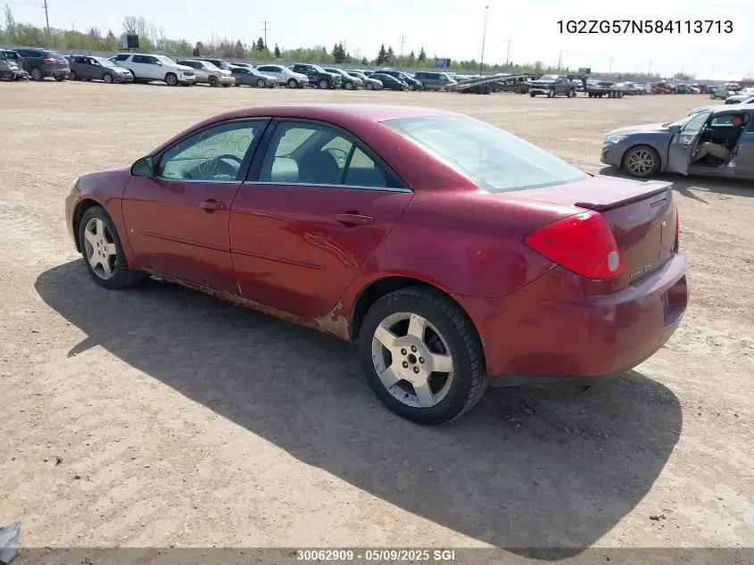 2008 Pontiac G6 Se VIN: 1G2ZG57N584113713 Lot: 30062909