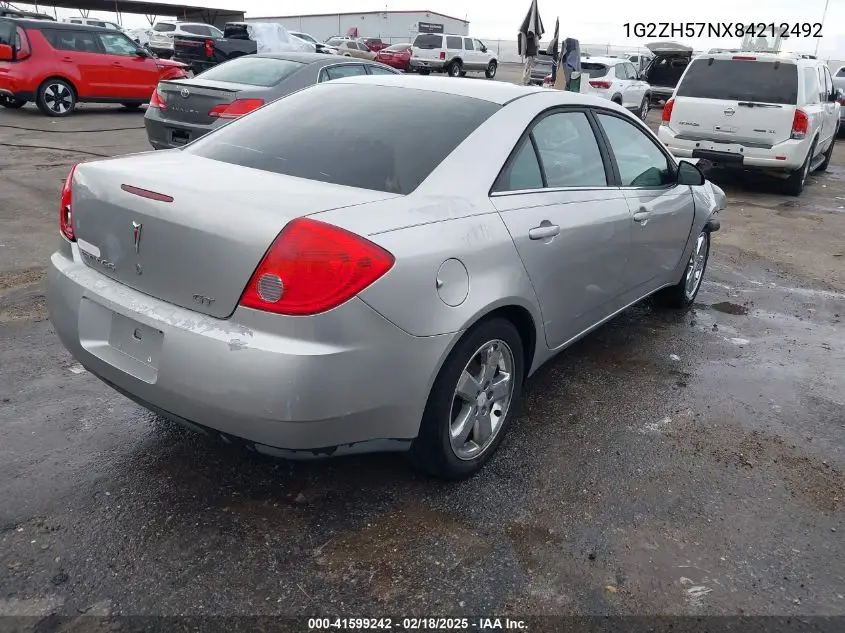2008 Pontiac G6 Gt VIN: 1G2ZH57NX84212492 Lot: 41599242