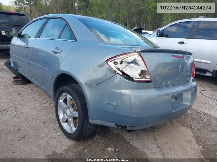 2008 Pontiac G6 VIN: 1G2ZG57N284244274 Lot: 41951350