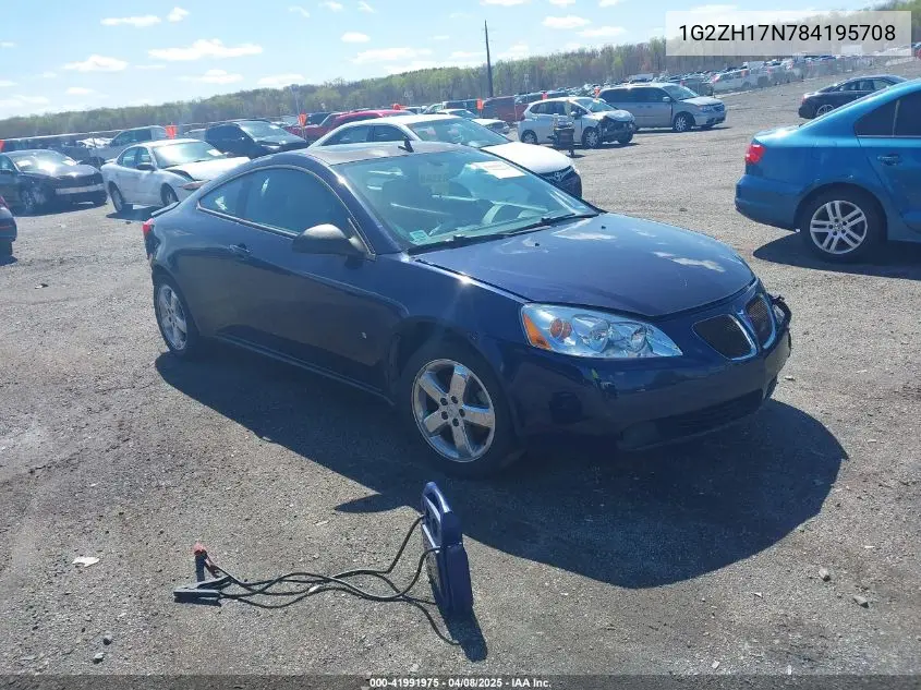 2008 Pontiac G6 Gt VIN: 1G2ZH17N784195708 Lot: 41991975