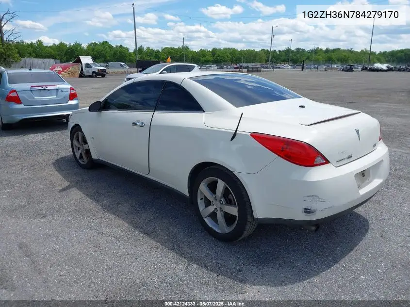 2008 Pontiac G6 Gt VIN: 1G2ZH36N784279170 Lot: 42124333