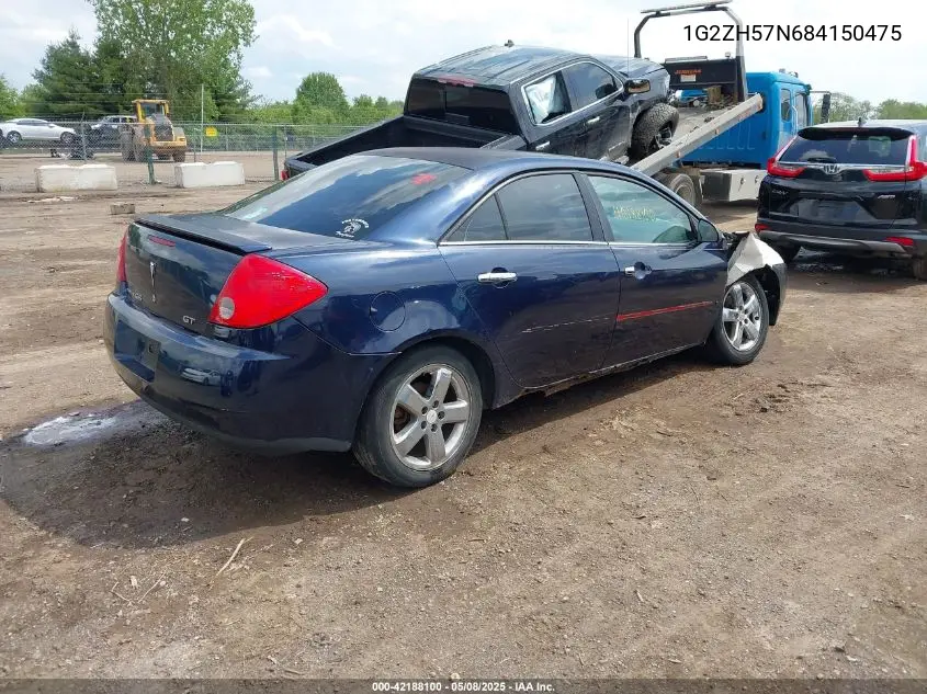 2008 Pontiac G6 Gt VIN: 1G2ZH57N684150475 Lot: 42188100