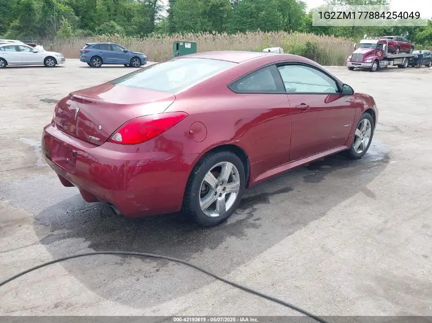 2008 Pontiac G6 Gxp VIN: 1G2ZM177884254049 Lot: 42193619
