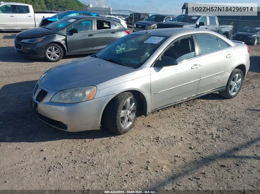 2008 Pontiac G6 Gt VIN: 1G2ZH57N184296914 Lot: 42226589
