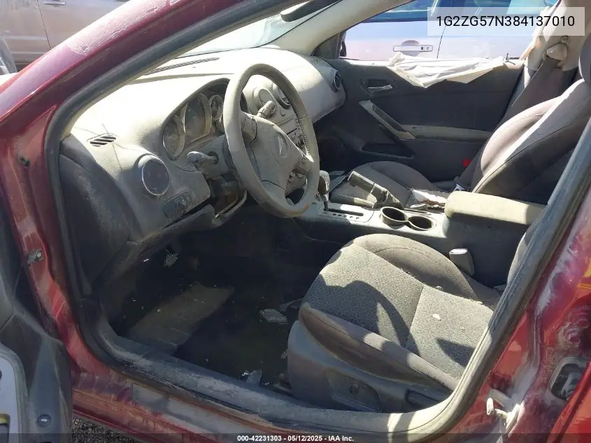 2008 Pontiac G6 VIN: 1G2ZG57N384137010 Lot: 42231303