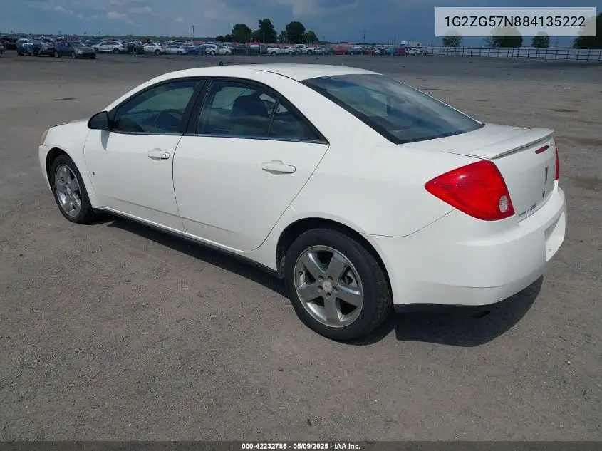 2008 Pontiac G6 VIN: 1G2ZG57N884135222 Lot: 42232786