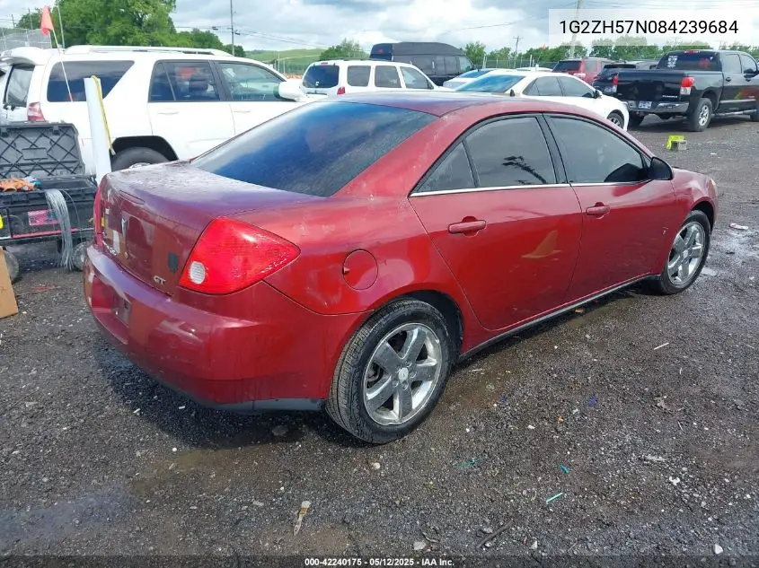 2008 Pontiac G6 Gt VIN: 1G2ZH57N084239684 Lot: 42240175