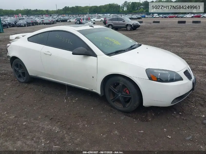 2008 Pontiac G6 Gt VIN: 1G2ZH17N584249961 Lot: 42501527