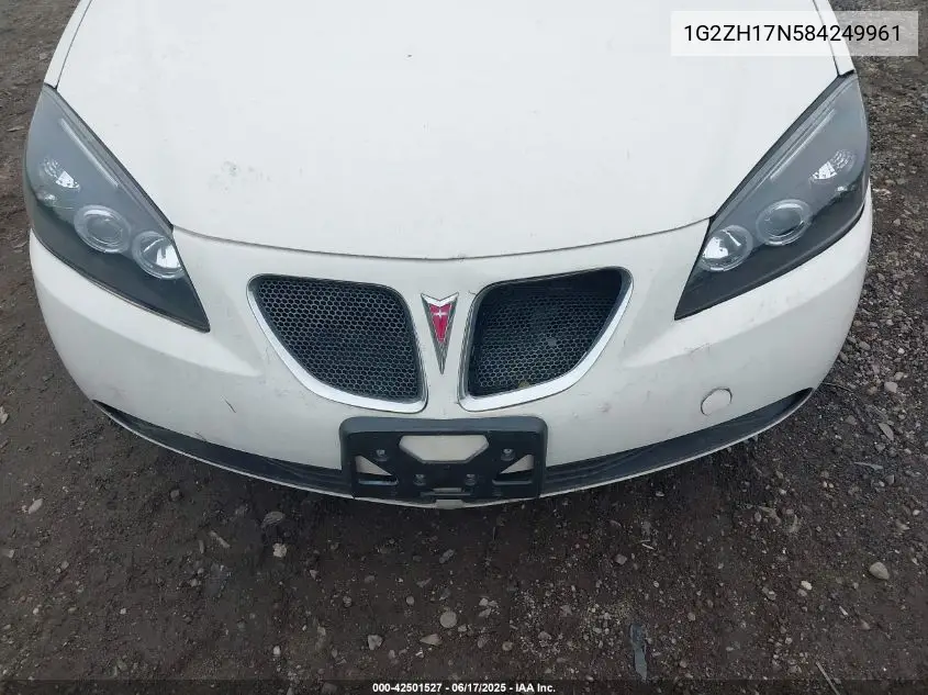 2008 Pontiac G6 Gt VIN: 1G2ZH17N584249961 Lot: 42501527