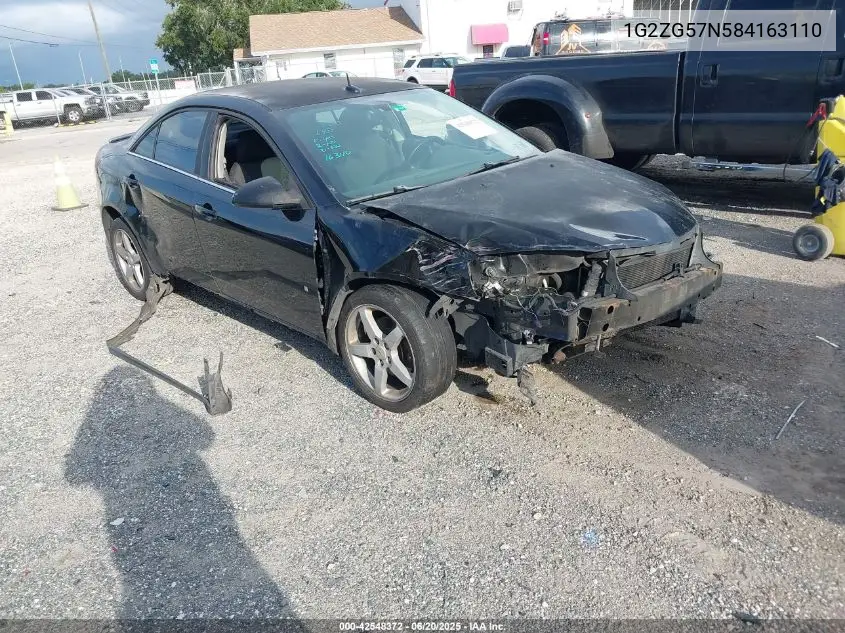 2008 Pontiac G6 VIN: 1G2ZG57N584163110 Lot: 42548372
