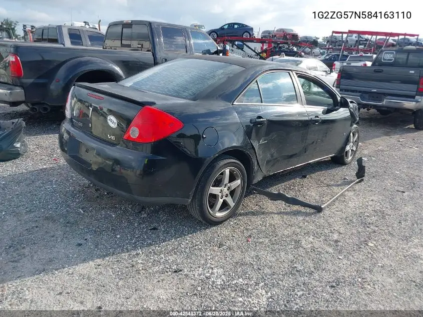 2008 Pontiac G6 VIN: 1G2ZG57N584163110 Lot: 42548372